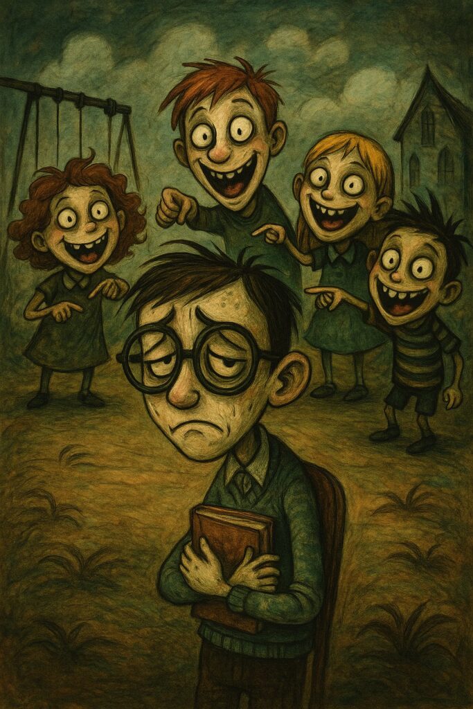 victims aren't we all: Kid being mocked at school by other children