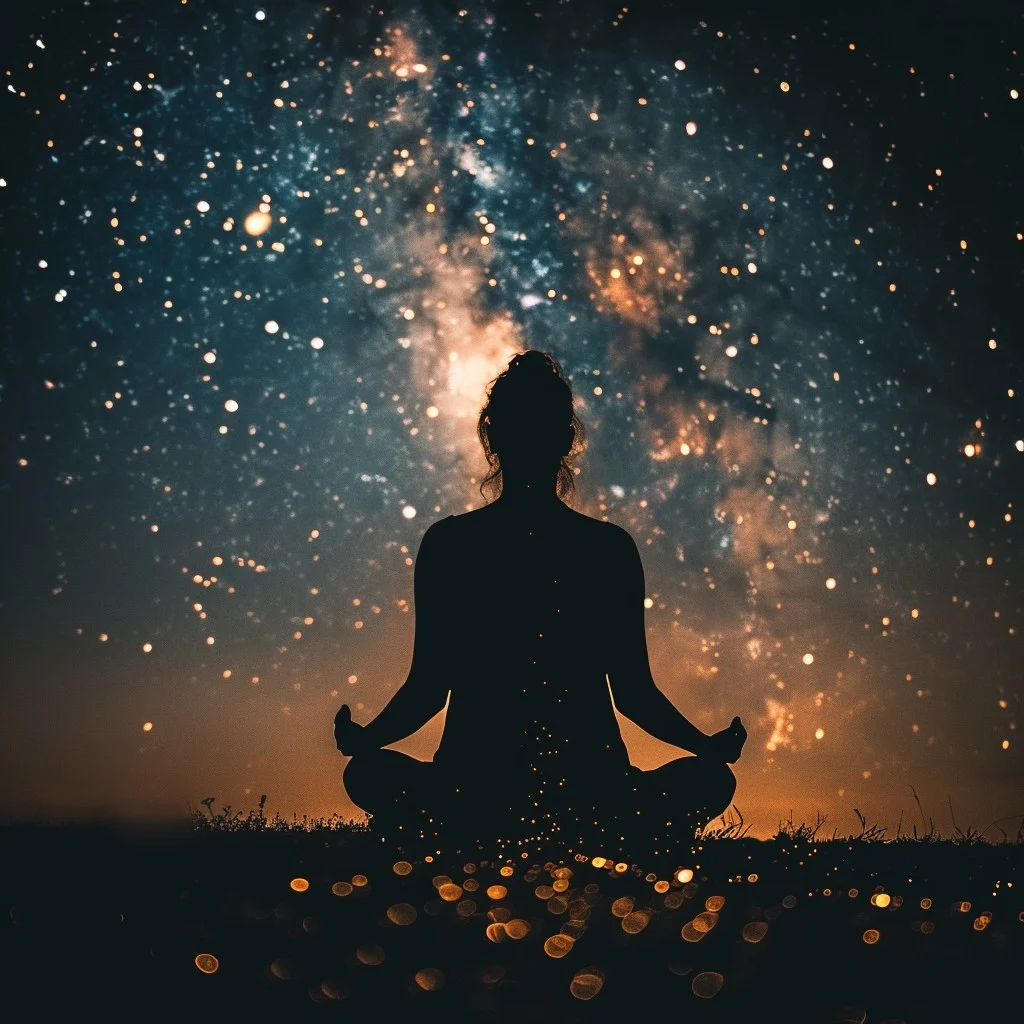 Creating your own reality: meditation silhouette