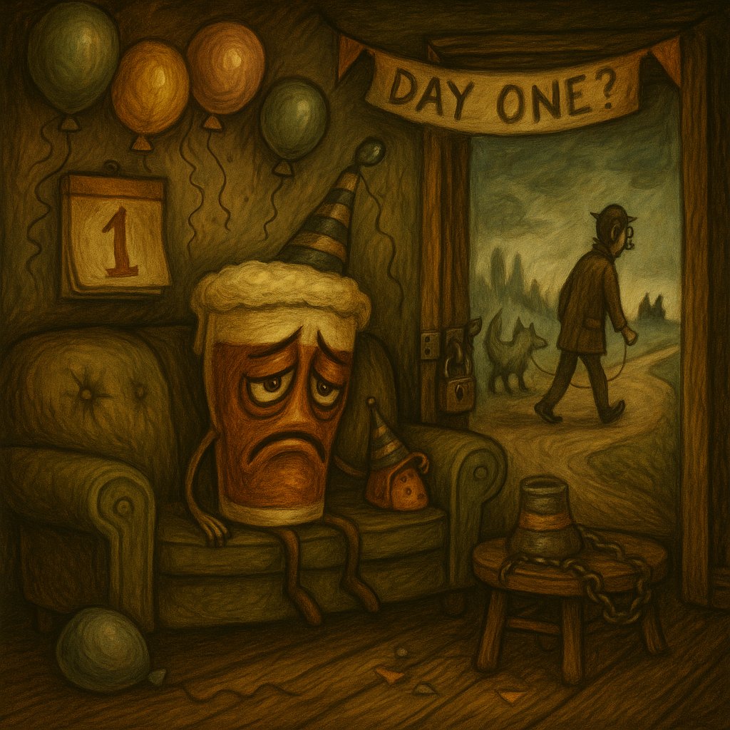 How to break a bad habit without a struggle: pint of beer upset to be on it's own at home